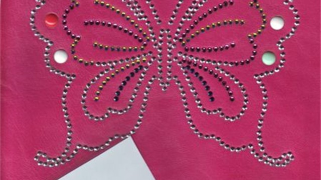 collection 1 cut steel+strass butterfly on napa